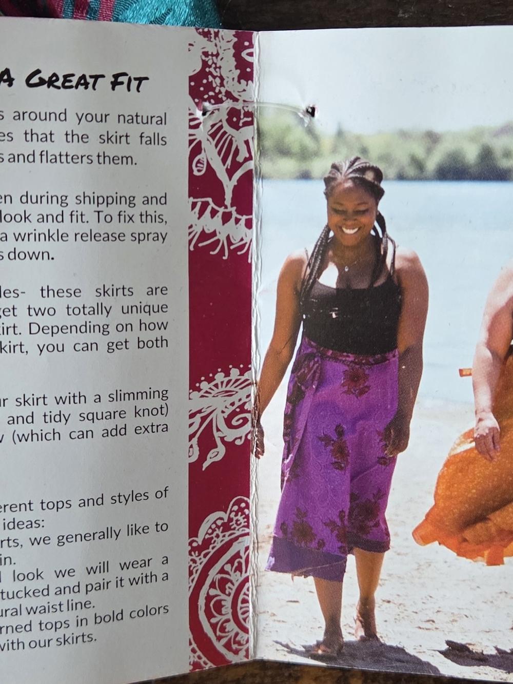 Reversible Silk Wrap Skirt Boho Festival Lightweight One Size - Picture 8 of 9